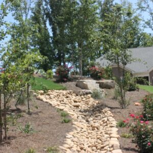 Dry creekbed landscaping