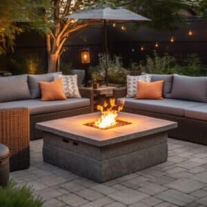 Patio Paver and Fire Pit Installation - Outdoor Living Room