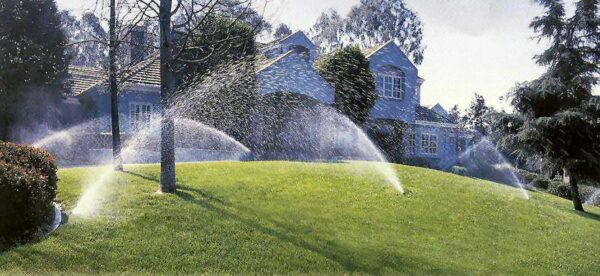 Sprinkler System on a Lawn