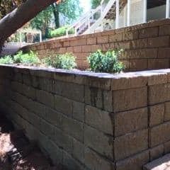 Concrete retaining wall with raised beds