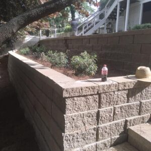 Retaining Wall project with raised beds